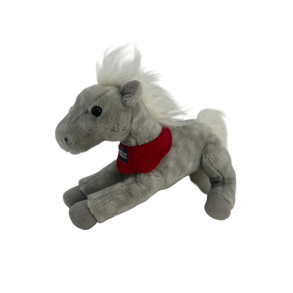 Wells Fargo Legendary Pony Shamrock 2013 Gray Horse Plush Red Bandana StuffedToy